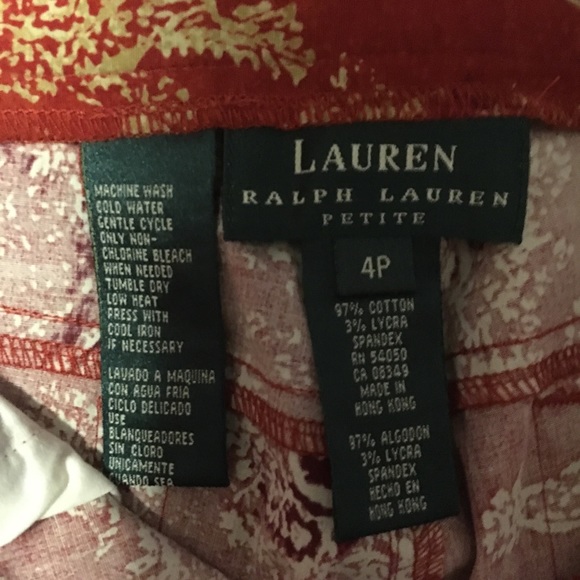 Lauren Ralph Lauren Red Paisley / Floral Pants - Picture 2 of 8
